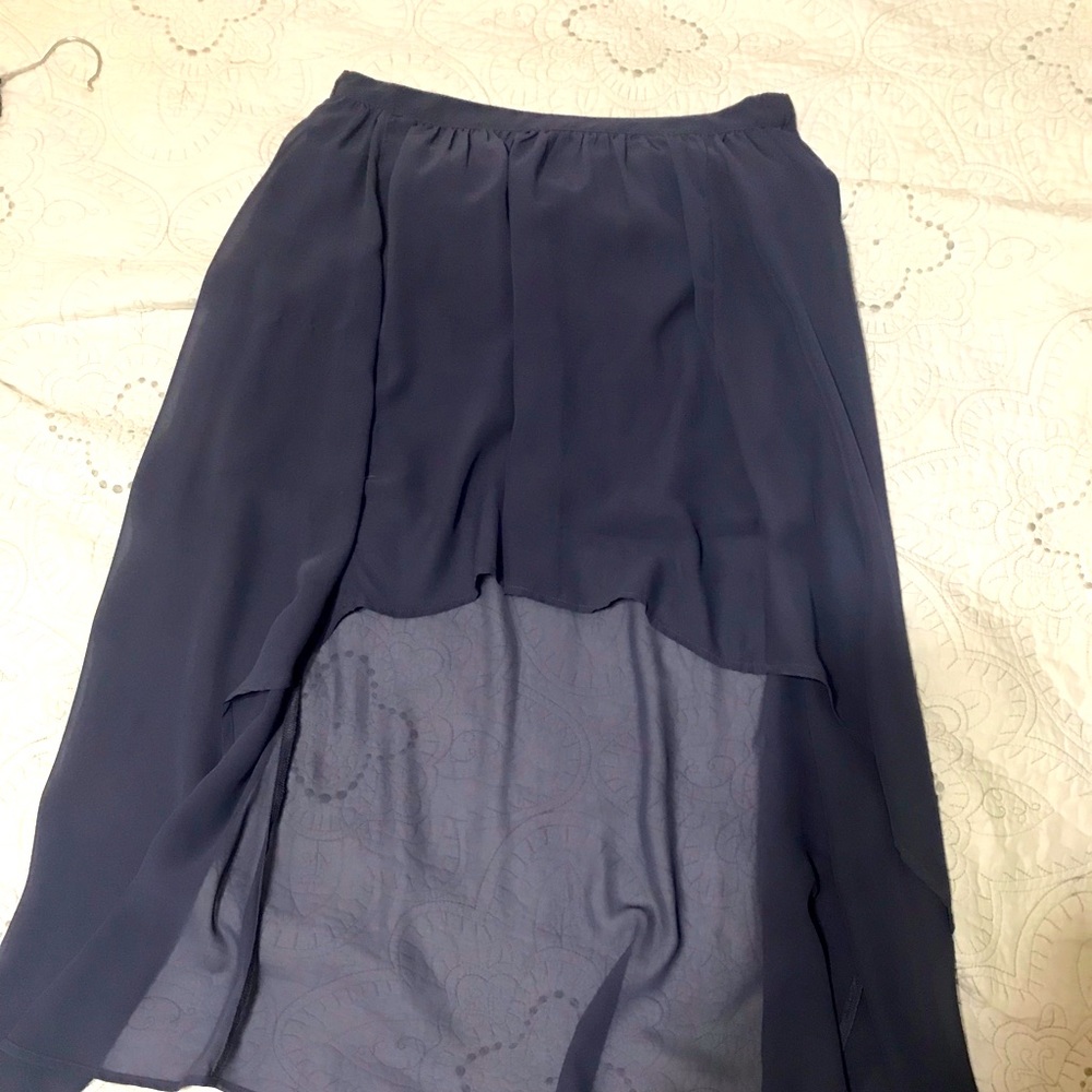 High low skirt from rubbish in grey blue color